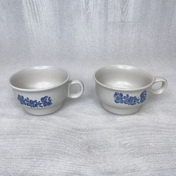 4x Pfaltzgraff Yorktowne Stoneware 1Y Flat Mug Vintage USA Castle Mark - Picture 8 of 15